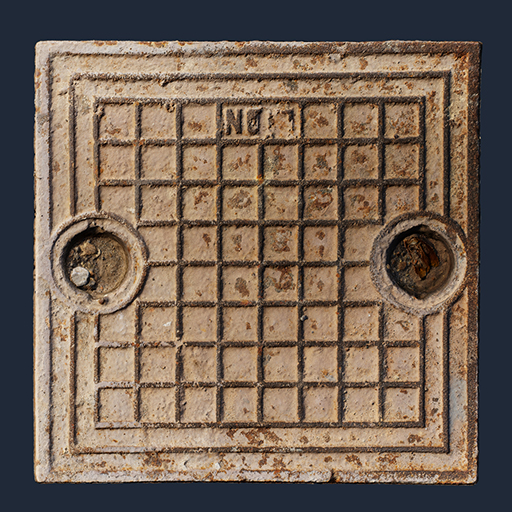 Rusty Metal Manhole Cover - rusty metal manhole cover, rusty texture