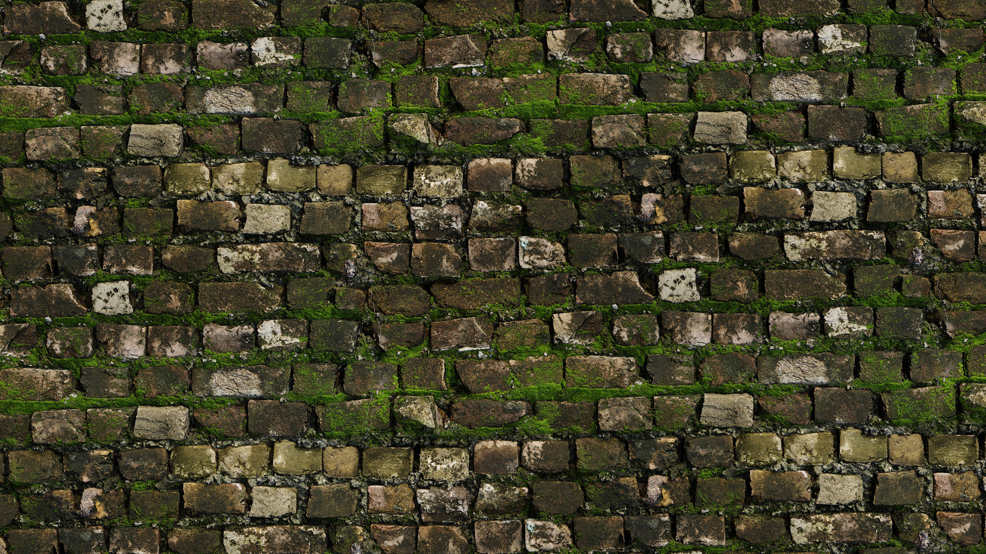 Moss Covered Brick Wall - moss covered brick wall, moss texture preview image