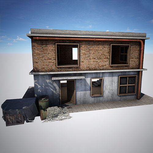 Abandoned Two-Story Brick House - abandoned two-story brick house, abandoned texture