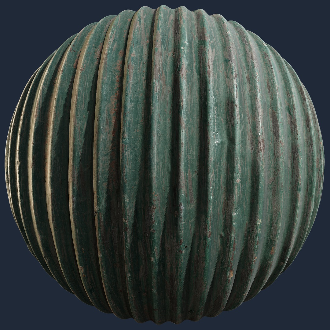 Green Corrugated Metal - green corrugated metal, green texture