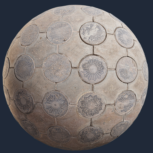 Circular Pavement Tile Texture - circular pavement tile texture, circular texture preview image